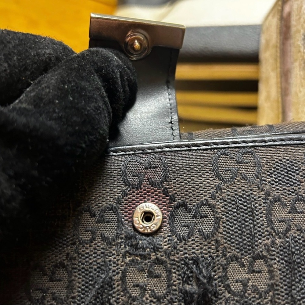 Gucci Black Patterned Accessory With Silver Detail - image 6